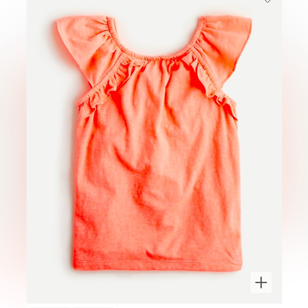 Crewcuts Cross-Strap Ruffle Tank in “Blossom” (Bright Coral), Cotton Blend